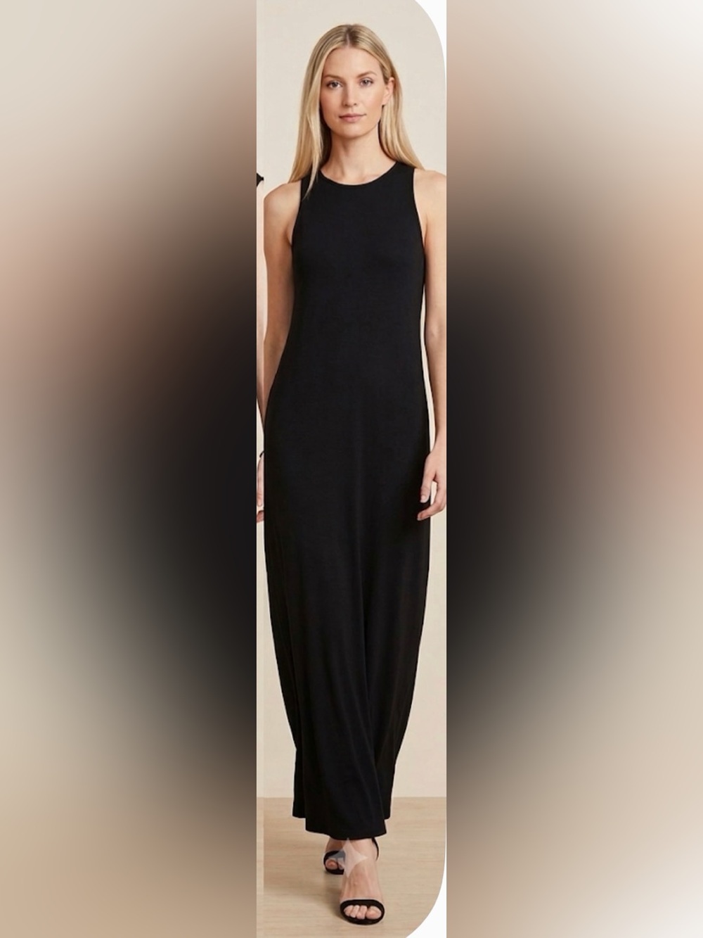 Shoe Dazzle Black Sleeveless Maxi Dress xxl runs small fits medium NWOT